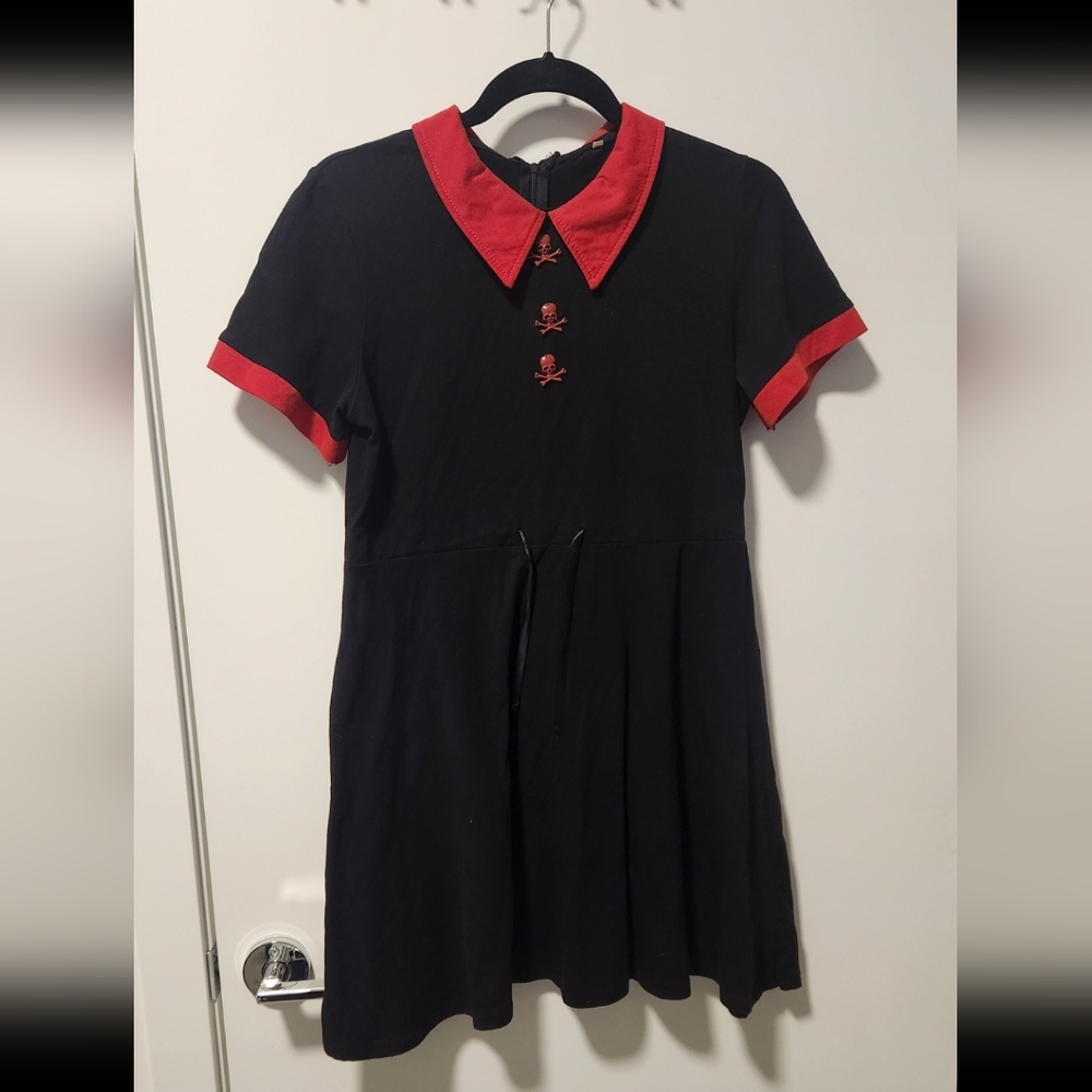 Black and Red Skull Skater Dress